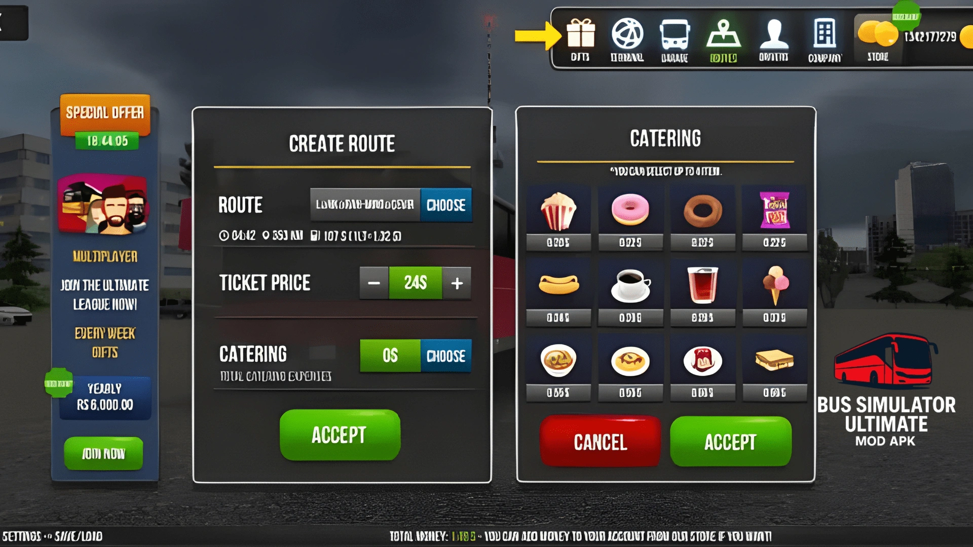 Routes selection min